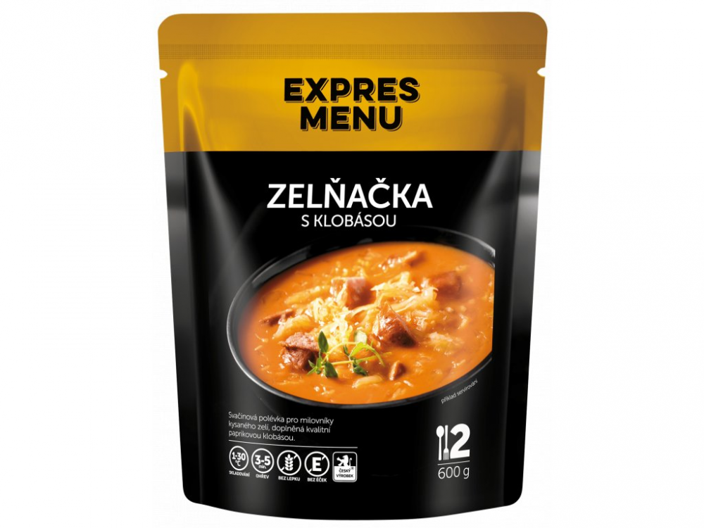 Levně Expres Menu zelná polévka s klobásou 2 porce 600g