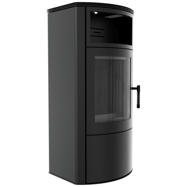 Levně KRATKI krbová kamna TITAN - černé vyložení THERMOTEC