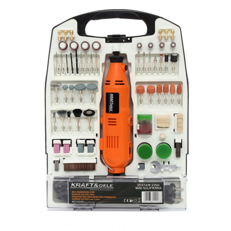 Levně Kraft&Dele KD10245 minibruska s příslušenstvím 235 ks 270W