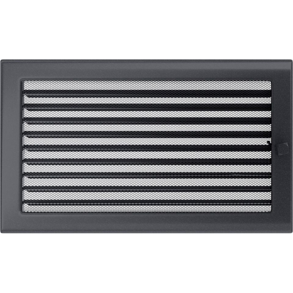 Levně Krbová mřížka 22x37 BASIC grafitová s žaluzií