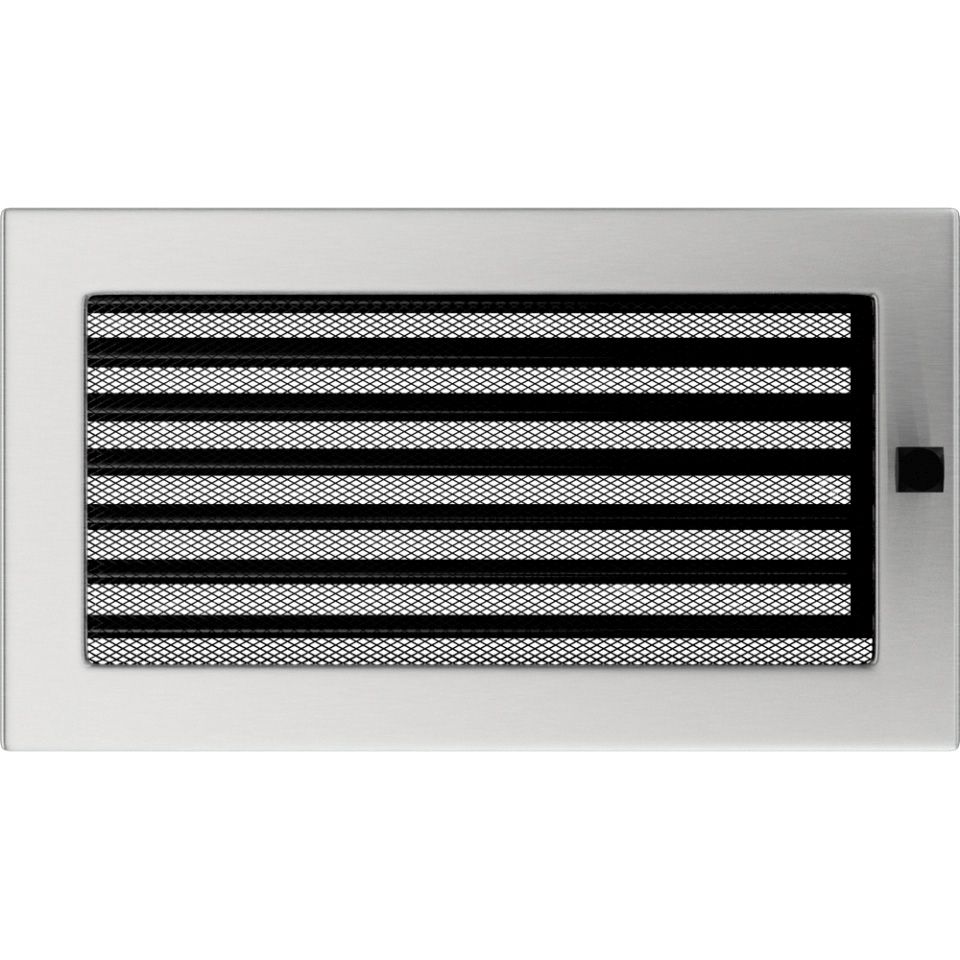 Levně Krbová mřížka 17x30 BASIC broušený nerez s žaluzií