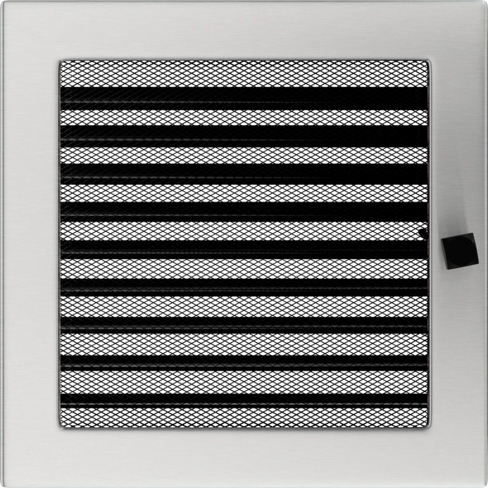 Levně Krbová mřížka 22x22 BASIC broušený nerez s žaluzií