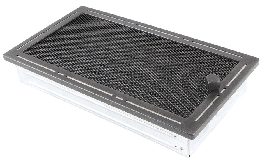 Levně Krbová mřížka 16x32 cm, PREMIUM TREND grafit s žaluzií