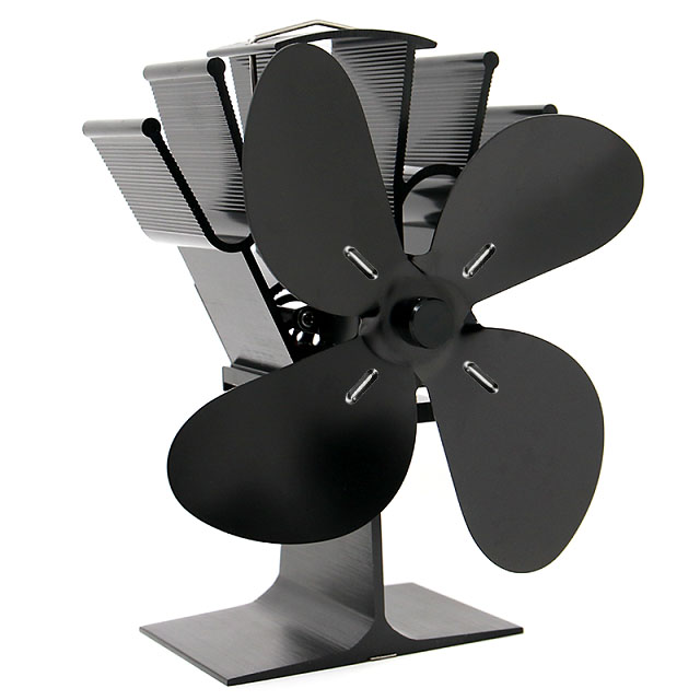 Levně Ventilátor na kamna FLAMINGO čtyřlopatkový, černý