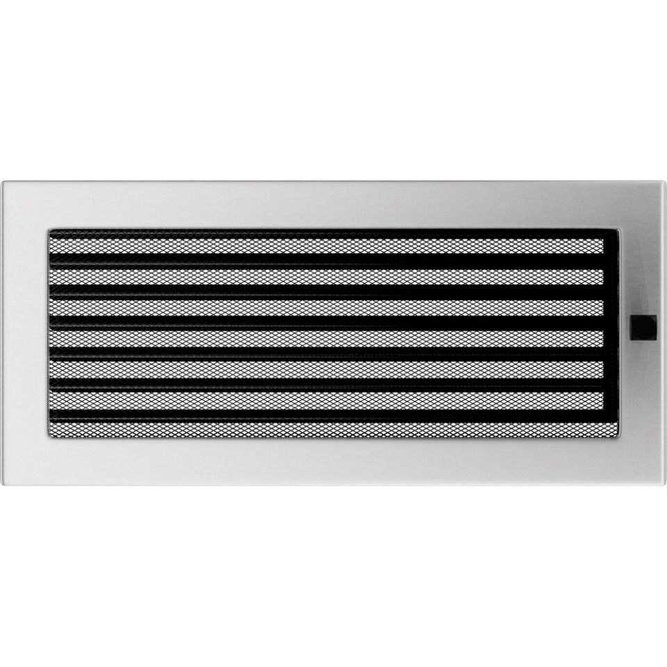Levně Krbová mřížka 17x37 BASIC broušený nerez s žaluzií