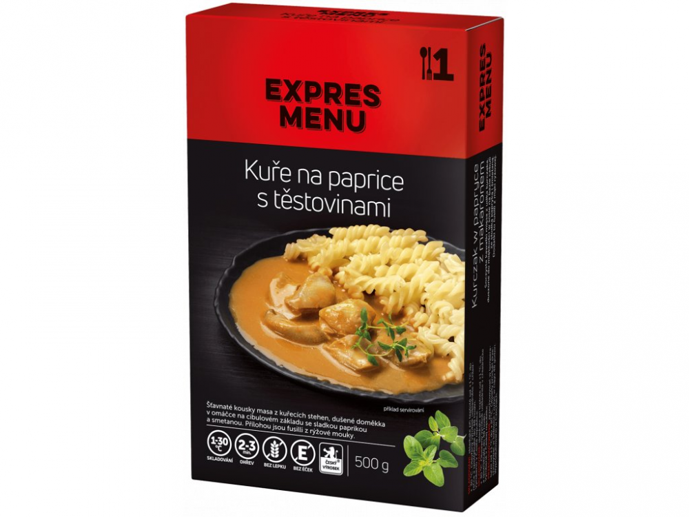 Levně Expres Menu kuře na paprice s těstovinami 1 porce 500g