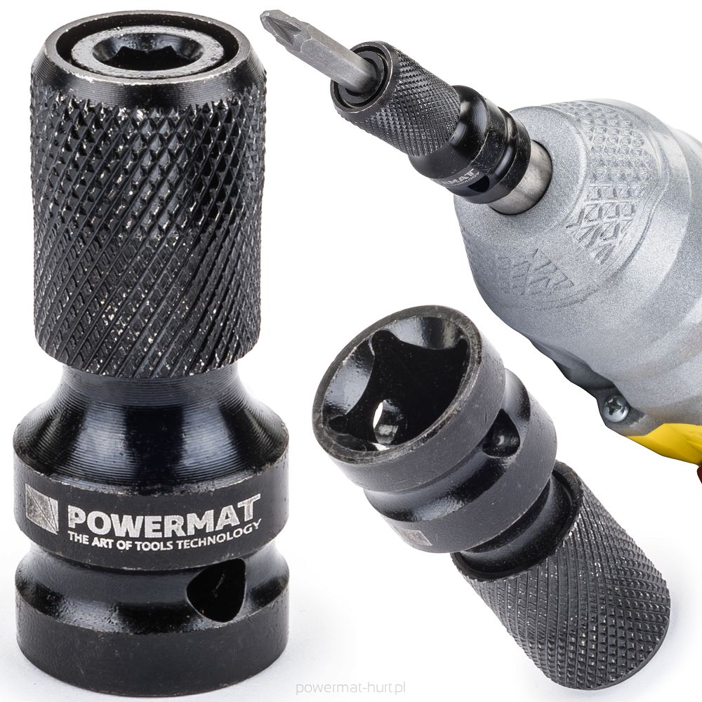 POWERMAT PM-ASHU-05025T Rázový adaptér z 1/2" na 1/4" bity