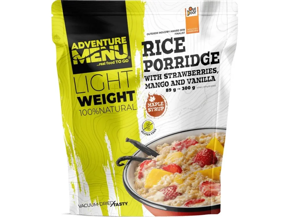 Levně Adventure Menu rýžová kaše s jahodami, mangem a vanilkou 300g