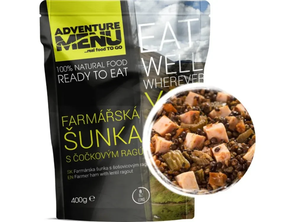 Levně Adventure Menu farmářská šunka s čočkovým ragú 400g
