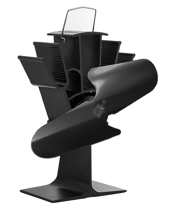 Levně Ventilátor na kamna FLAMINGO dvoulopatkový, černý