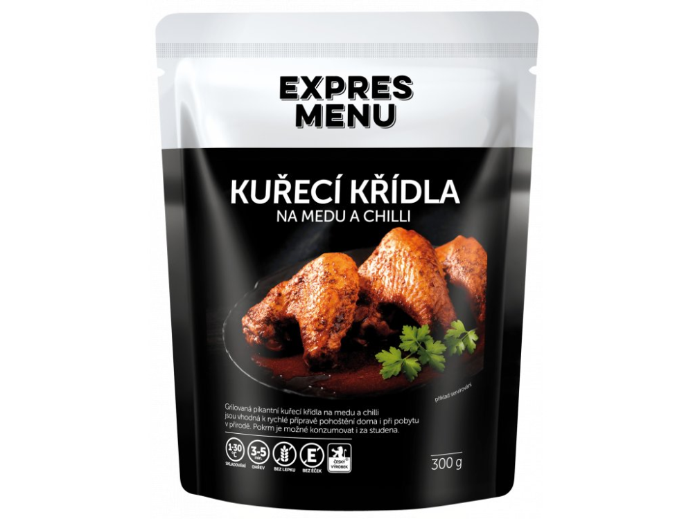 Expres Menu kuřecí křídla na medu a chilli 3 porce 300g