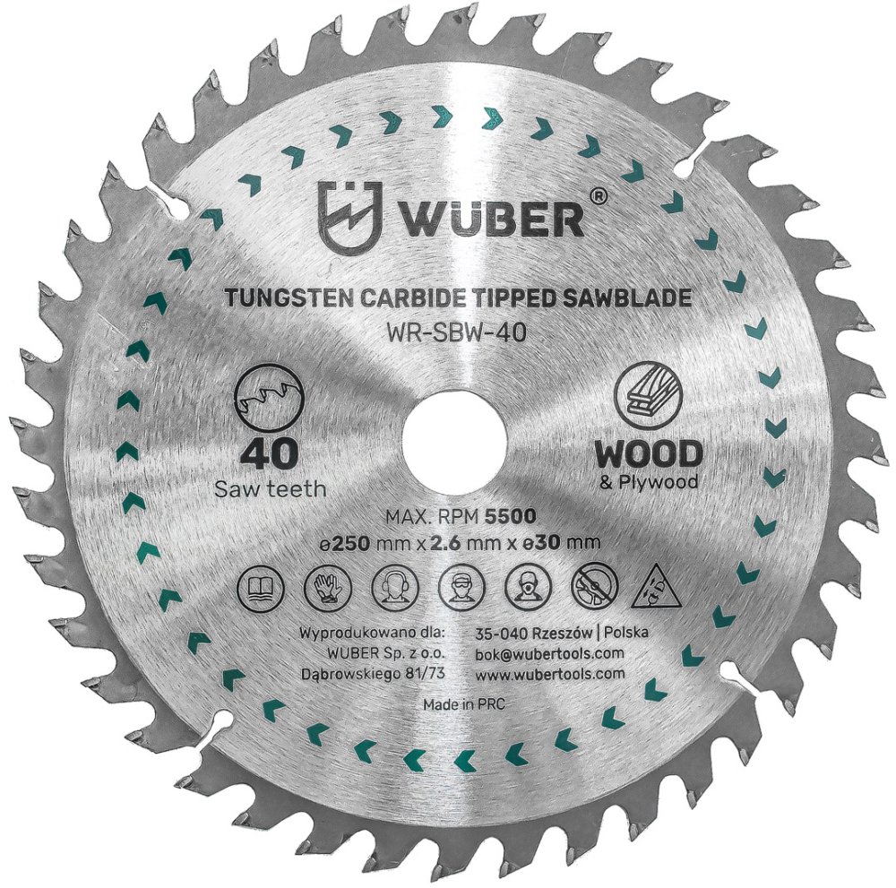 WUBER Pilový kotouč 250x2,6x30mm 40zubů W60080