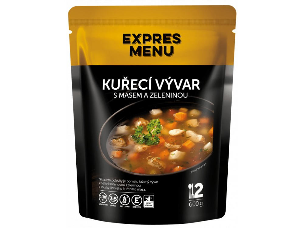 Expres Menu kuřecí vývar s masem a zeleninou 2 porce 600g