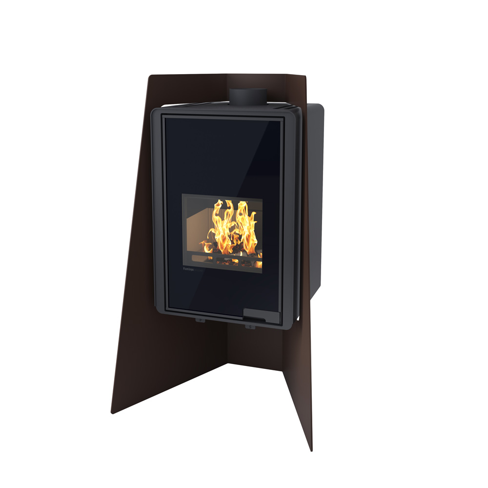 Levně HS FLAMINGO krbová kamna DELUXE ISLAND - hnědá sametová